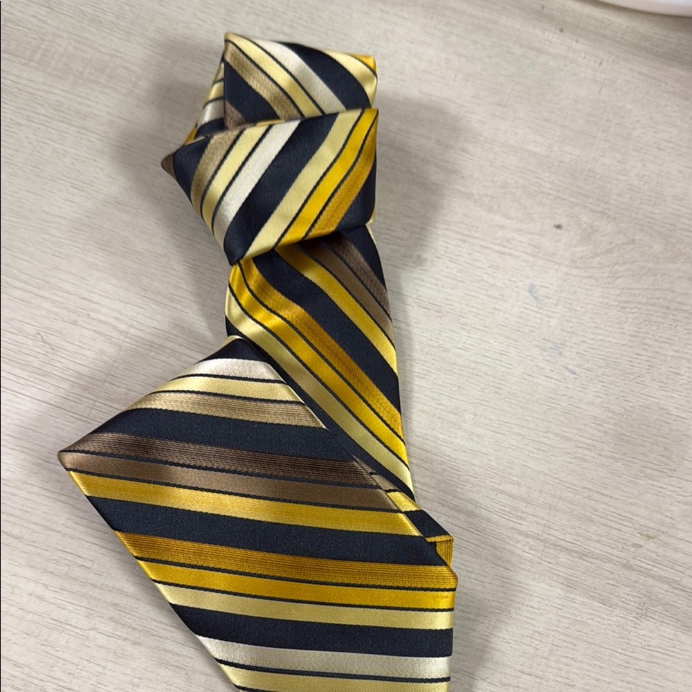 Striped Gold and Brown Men's Tie